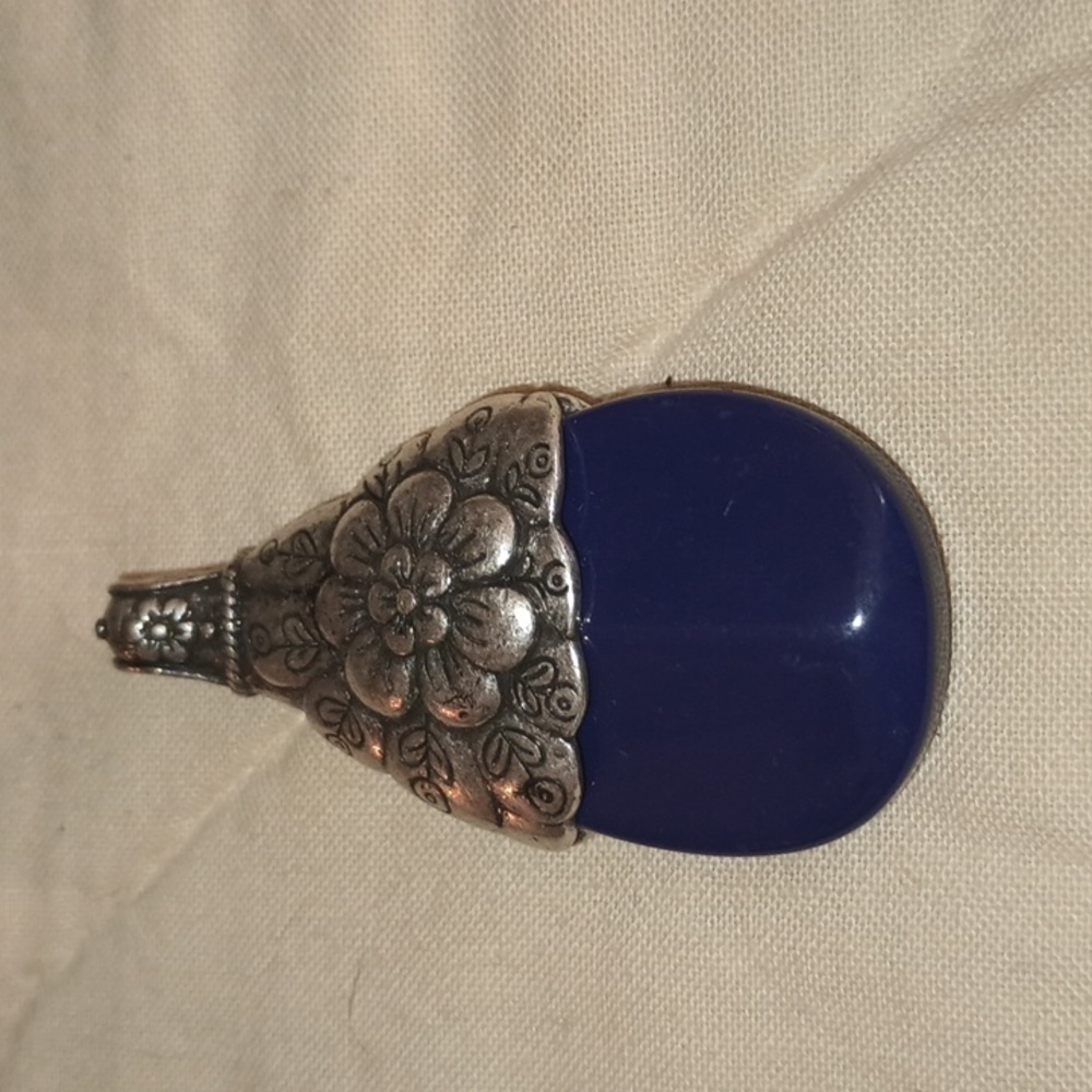 Lucky Brand Silver and Blue Floral Necklace
